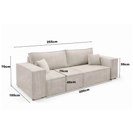 Sofa rozkładana VENA - jasny sztruks