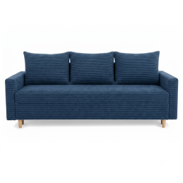 Sofa LIVIA - funkcja spania w niebieskich kolorach