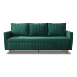Sofa rozkładana KEIRA - aksamitna zieleń