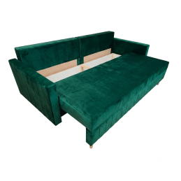 Sofa rozkładana KEIRA - aksamitna zieleń