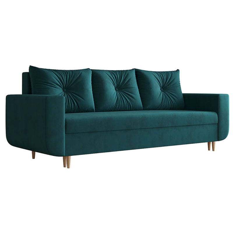 Sofa rozkładana KEIRA - aksamitna zieleń
