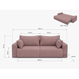 Sofa rozkładana RIVVA - delikatność i wygoda