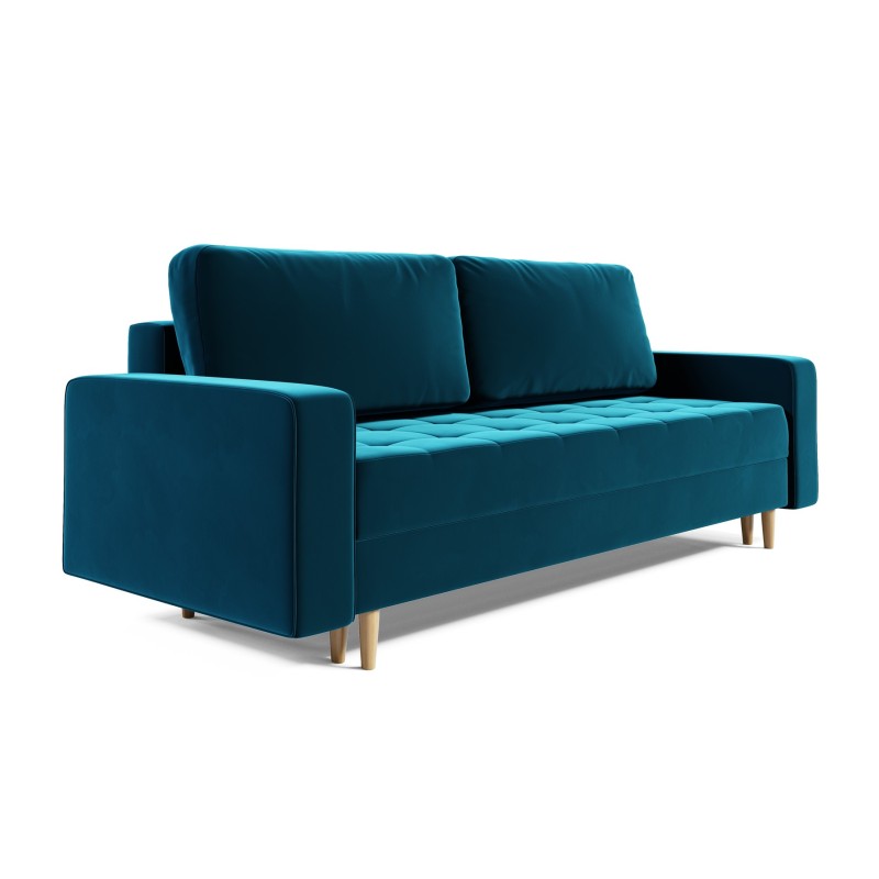 Sofa rozkładana ELORA - turkusowe uniesienie