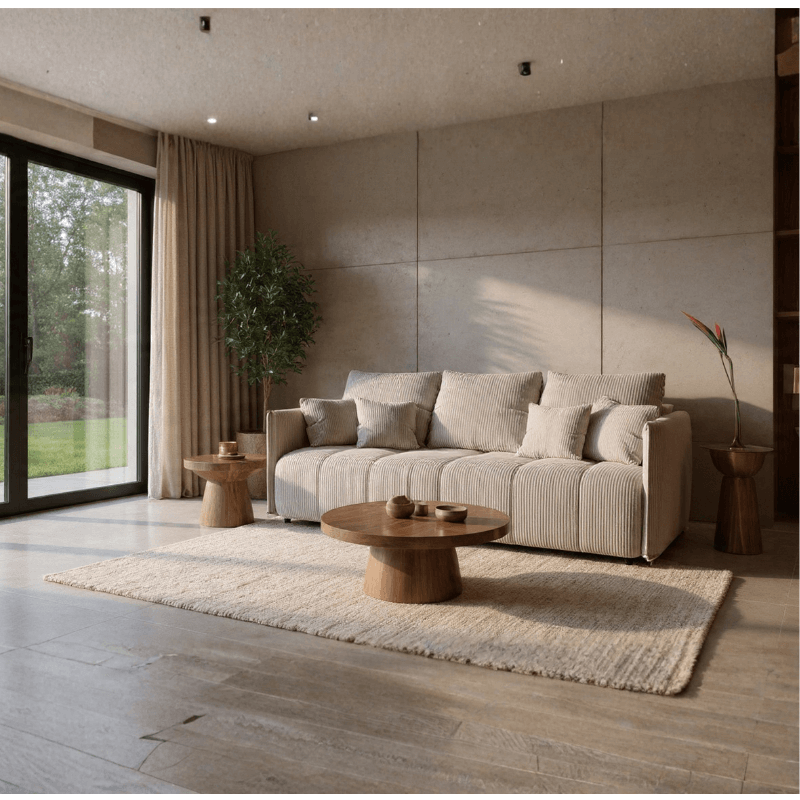 Sofa rozkładana SOLIA - jasny sztruks