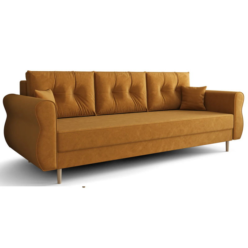 Sofa rozkładana RIVVA - musztardowa